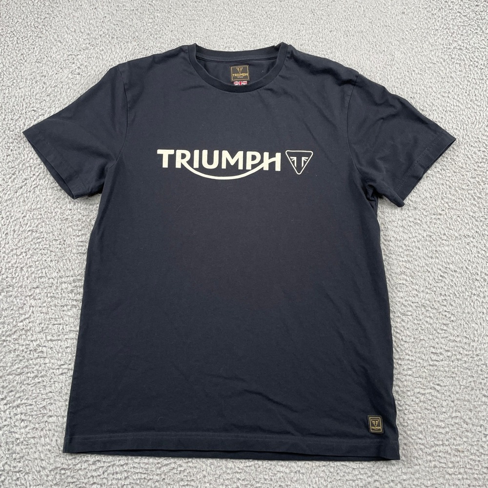 Triumph T-Shirt Mens L Black Logo Graphic Short Sleeve Cotton Portugal 15512